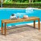Costway 1/2 PCS 52" Outdoor Acacia Wood Dining Bench Chair with Slatted Seat